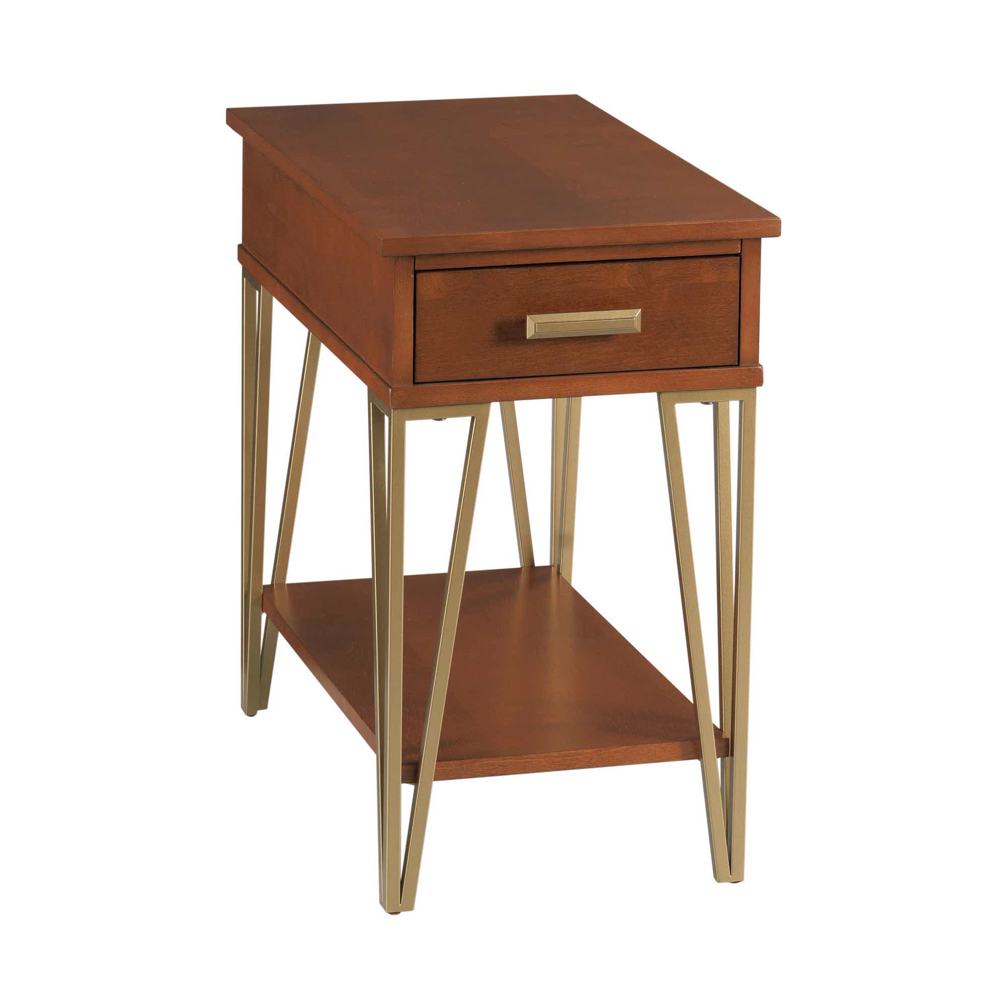 Chairsides Rectangular Chairside Metal Leg Mahogany