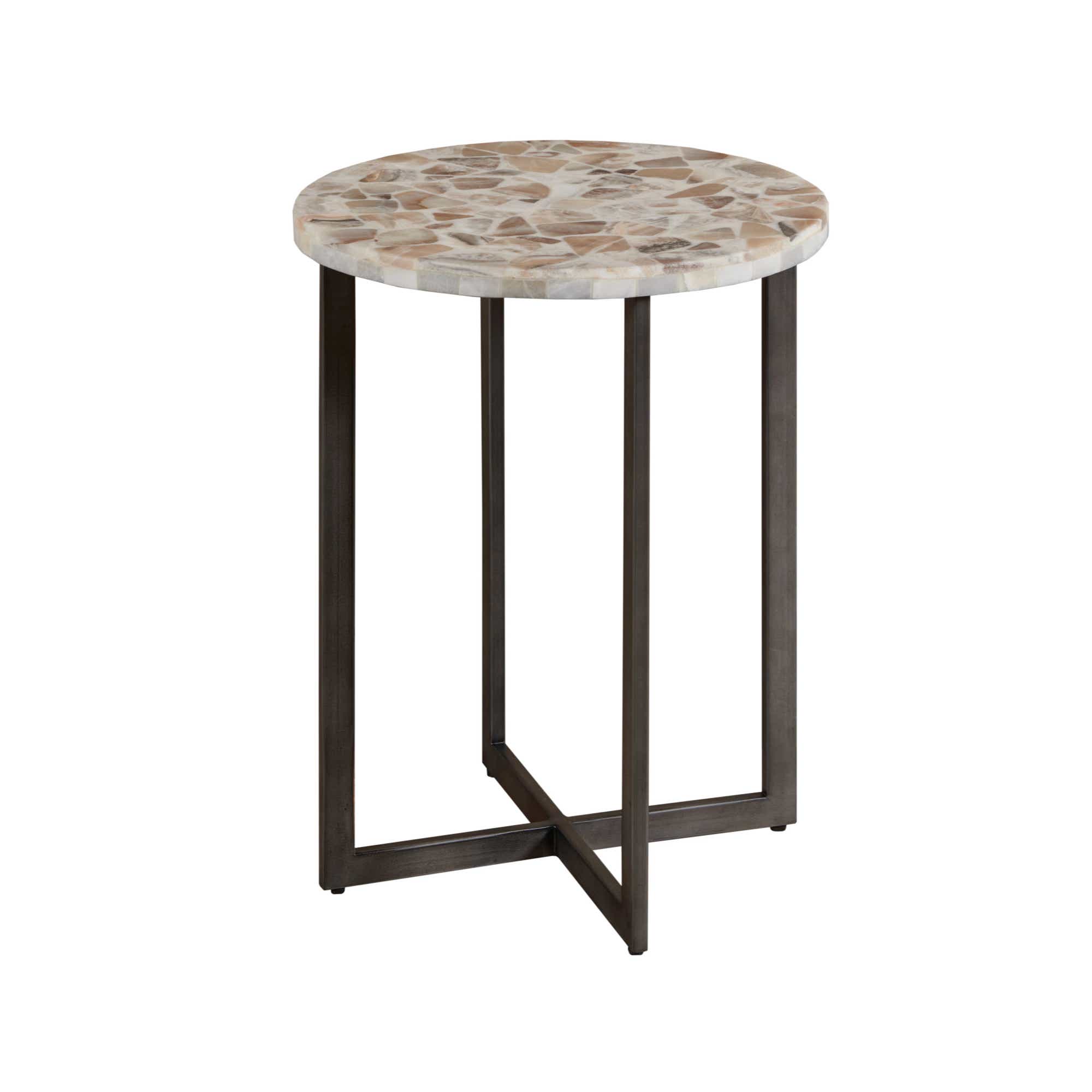 Hidden Treasures Rainbow Onyx Accent Table
