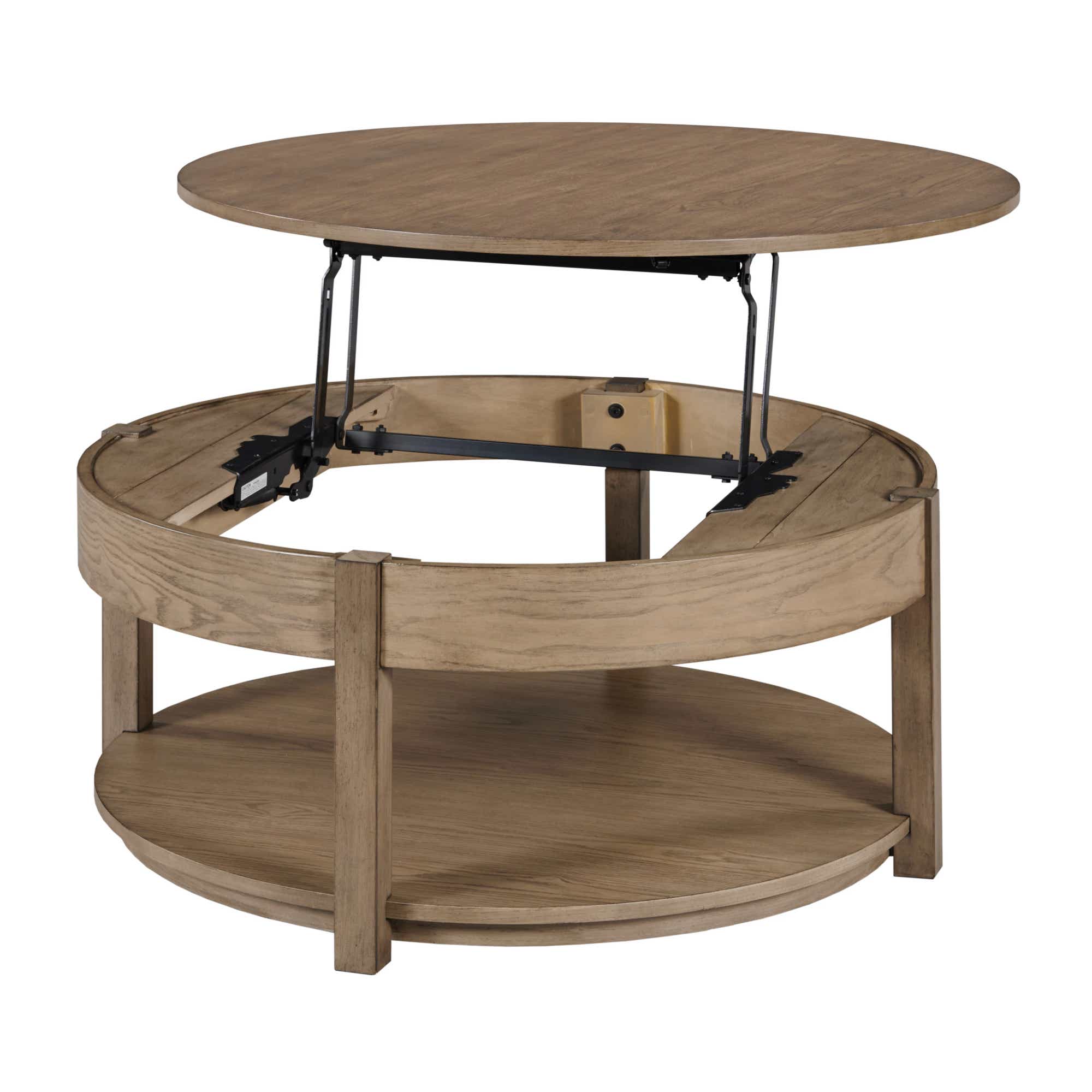 Costa Way Round Lift Top Coffee Table Taupe